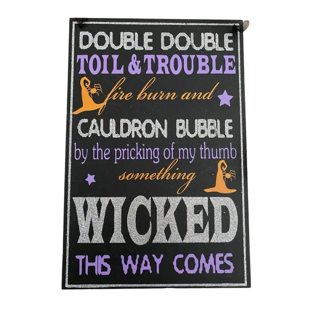 Lot Of 3 Halloween Hanging Home Signs Decor Decorations Goth Gothic Punk